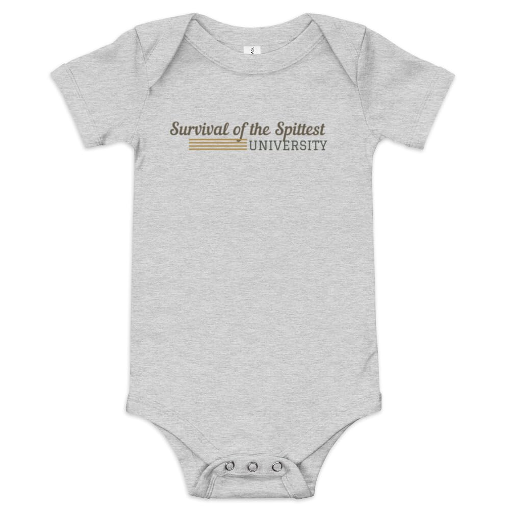 Survival of the Spittest University Baby Bodysuit